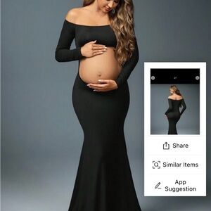 Elegant Black Off-Shoulder Maternity Dress